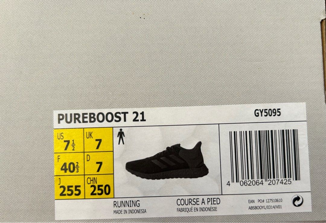 Pure boost size best sale chart