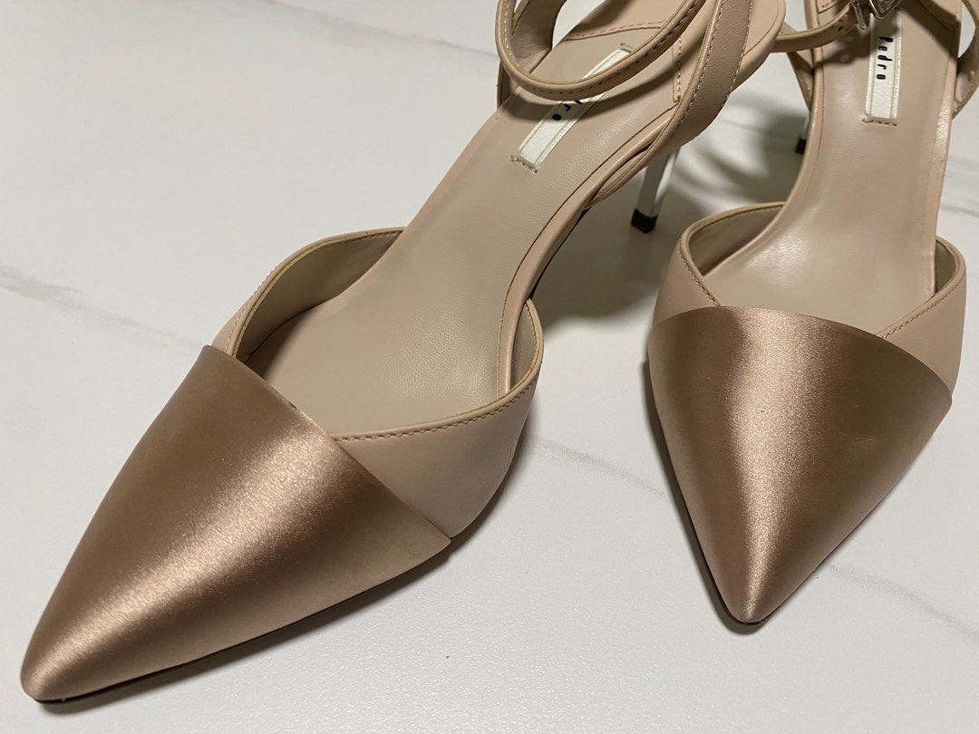 Ankle Strap Heels Nude Wedding Shoe low heels Women s