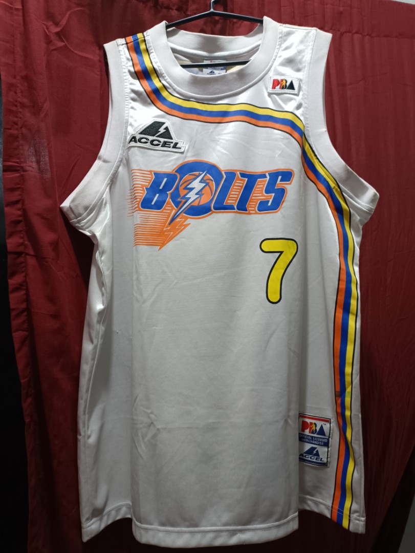 Meralco Bolts PBA Philippines Accel Men’s Orange Basketball Jersey XL