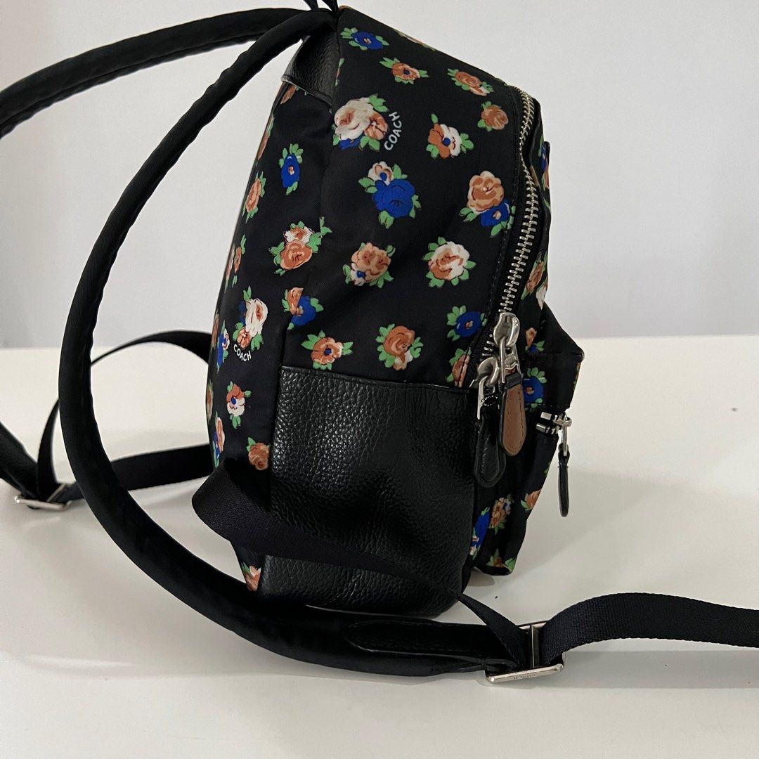 Coach floral backpack cheap