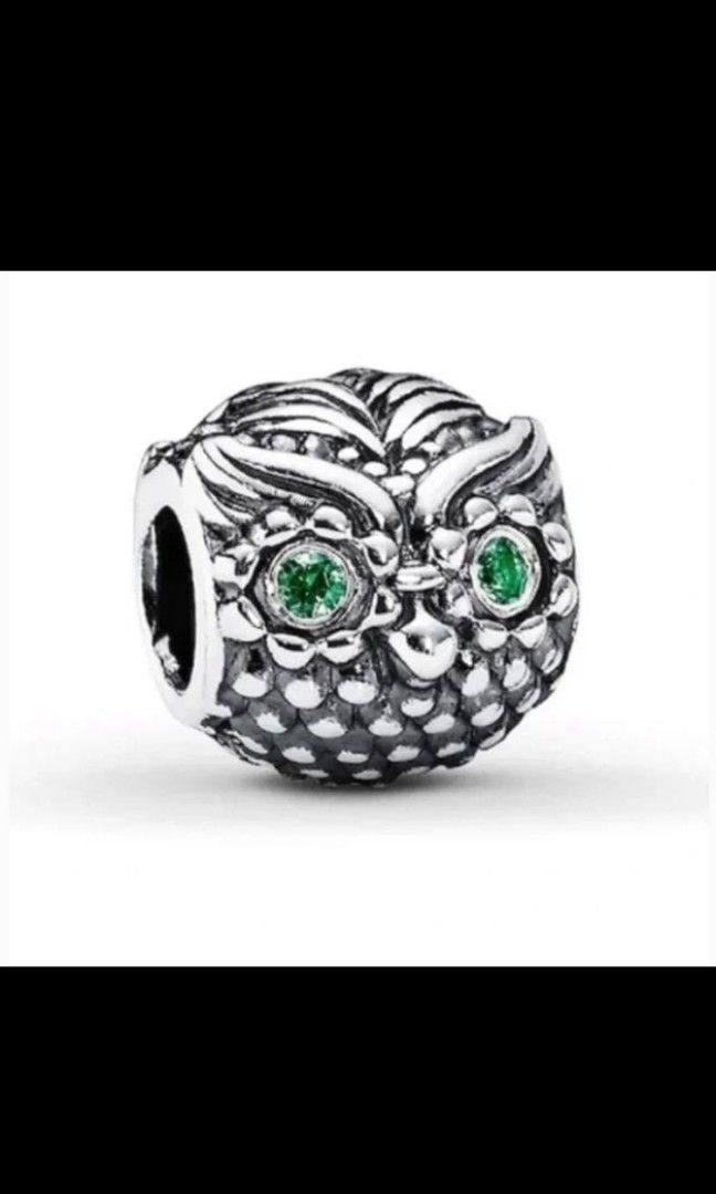 Pandora owl charm with green eyes new arrivals