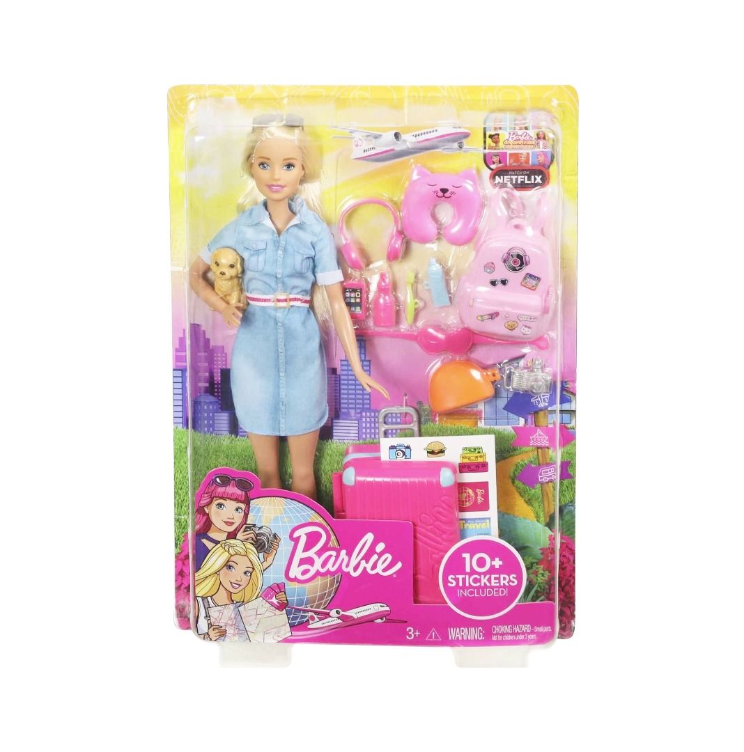 Barbie Dreamhouse Adventures Doll & Accessories, Travel Set with