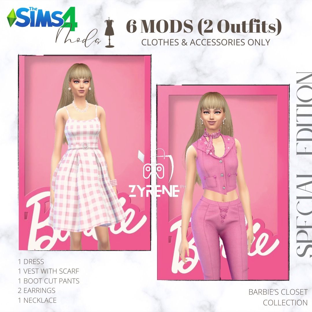 BARBIE'S CLOSET COLLECTION - 6 Mods, 2 Outfits (with Different Colors ...