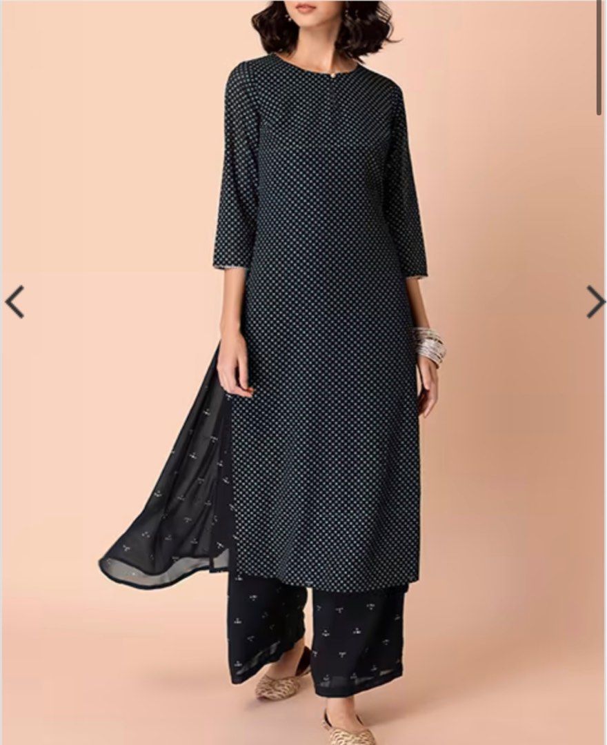 Black A line kurta and pants set