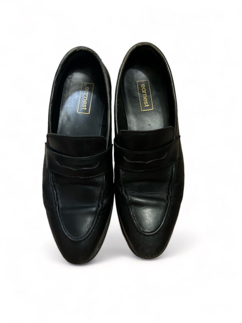 Mens black loafers sales gold buckle
