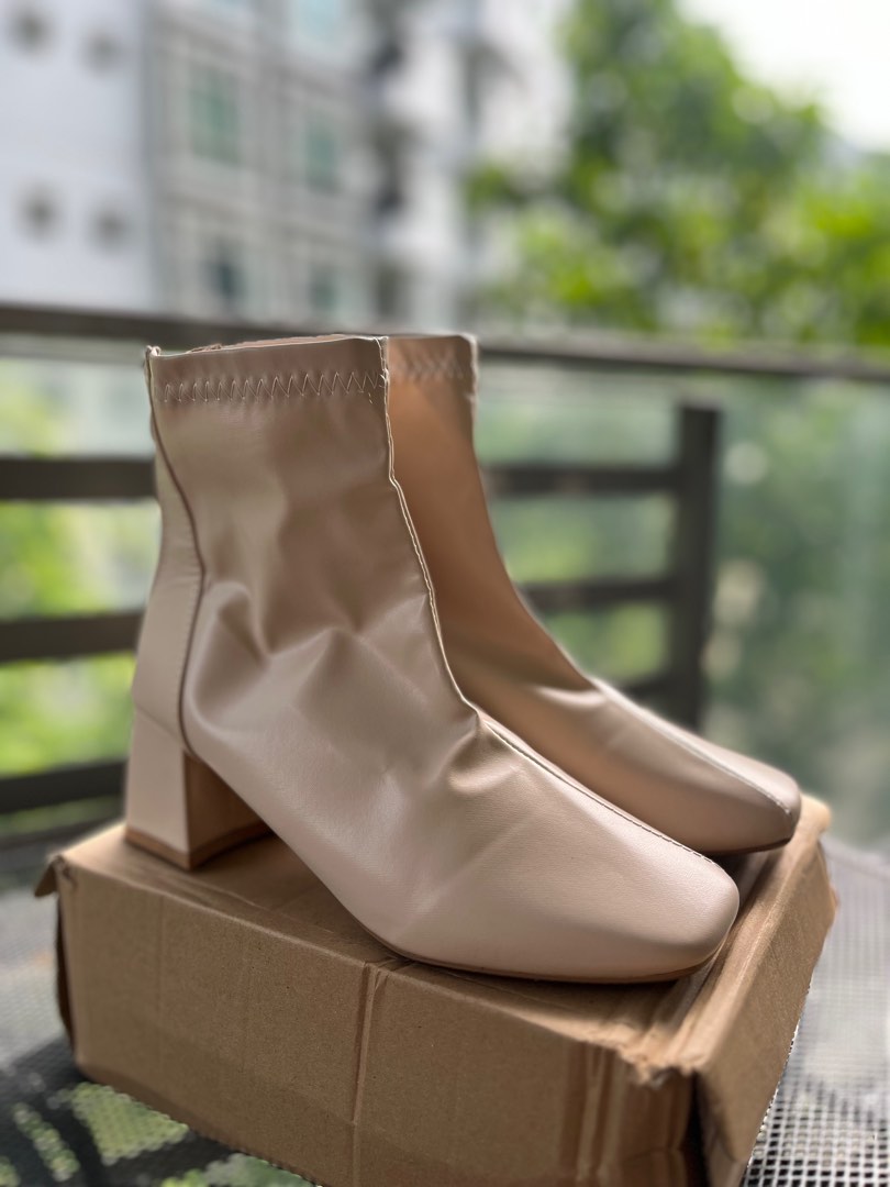 nude beige boots