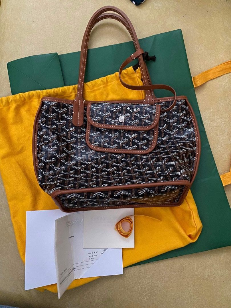 RUSH GOYARD MINI ANJOU REVERSIBLE LEATHER TOTE BAG IN RED FREE SHIPPING,  Luxury, Bags & Wallets on Carousell