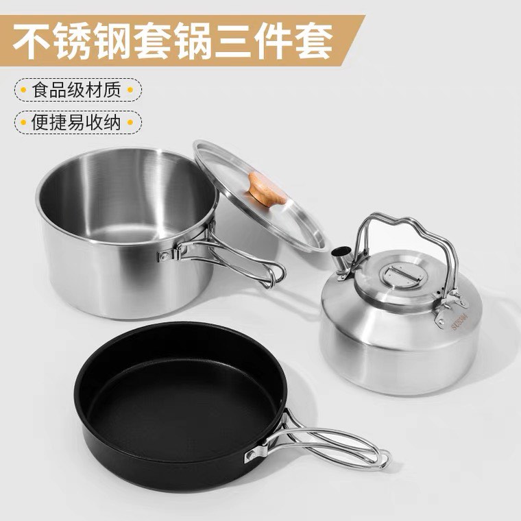 Camping 3 in 1 pot, pan and kettle, Sports Equipment, Hiking & Camping