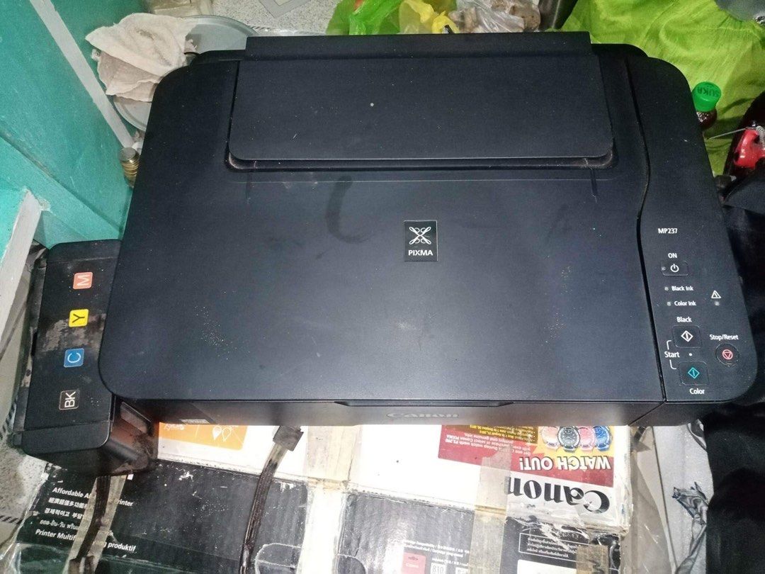 Canon Piixma MP237 (Category: Printers, Scanners & Copiers) located in Manila. Submitted by joycu (Listing ID 1259404979, Image 2). Description: PRINTER Canon Pixma MP237 • Marked as DEFFECTIVE ! • naka stock lang at hindi na nagamit, hindi na sinubukan i-ON, basta DEFFECTIVE na lang. Payment thru CASH or Gcash. MEET-UP at: Savemore M.dela Fuente Espana Manila Branch - or - PUREGOLD M.dela Fuente Espana Manila Branch Thank you..
