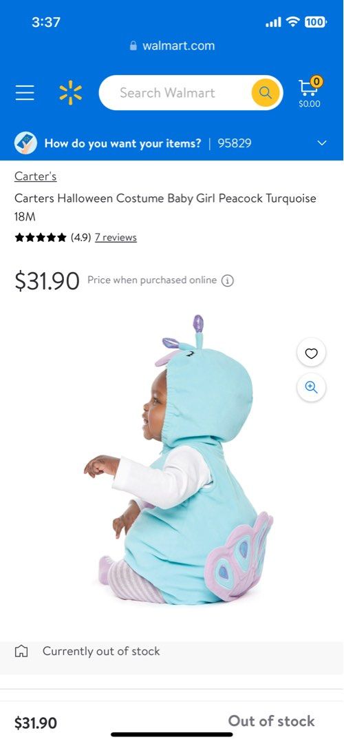 Carters 2025 peacock costume