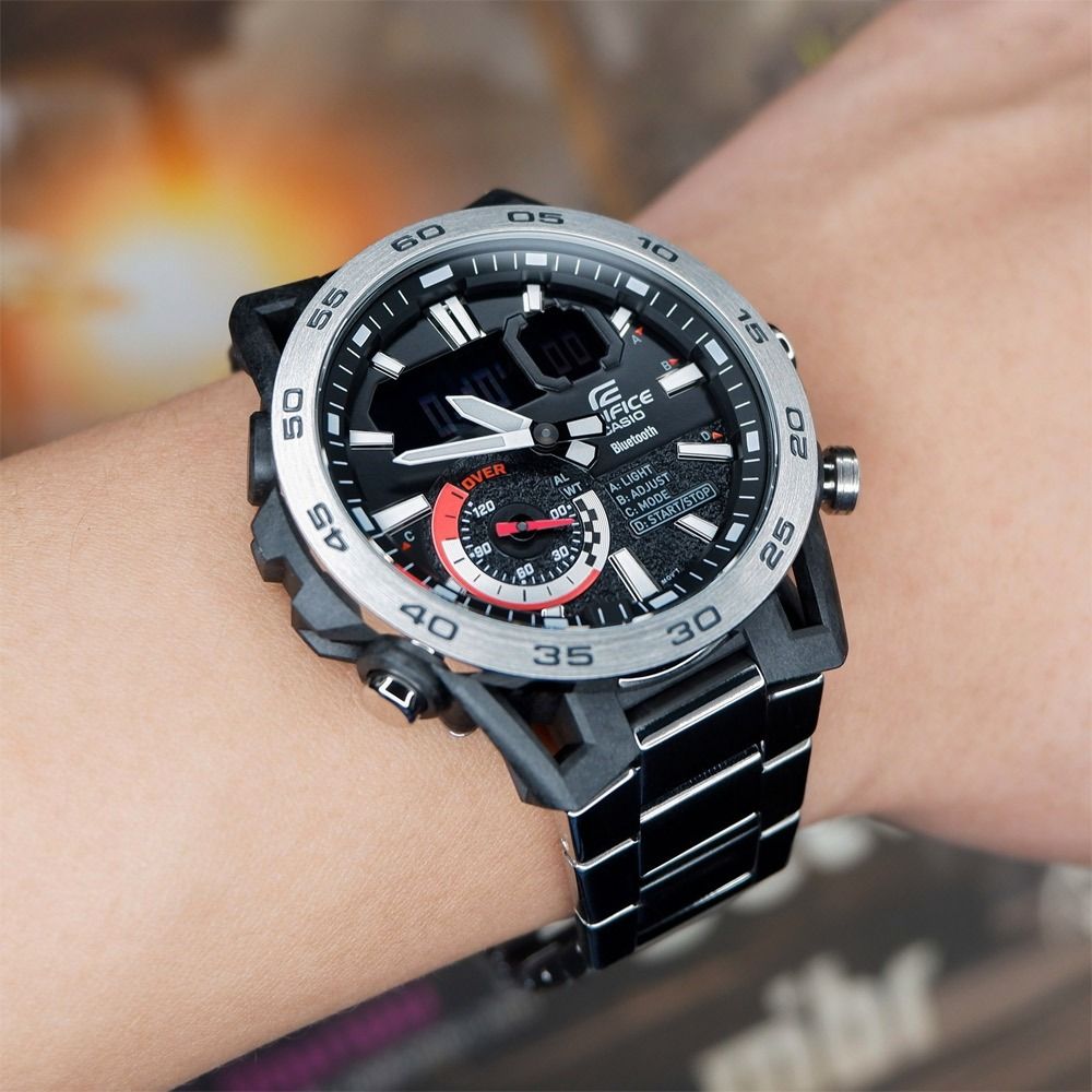 Casio edifice black discount steel