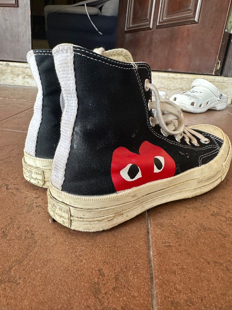CDG CONVERSE HIGH CUT SNEAKERS Women s Fashion Footwear Sneakers on Carousell