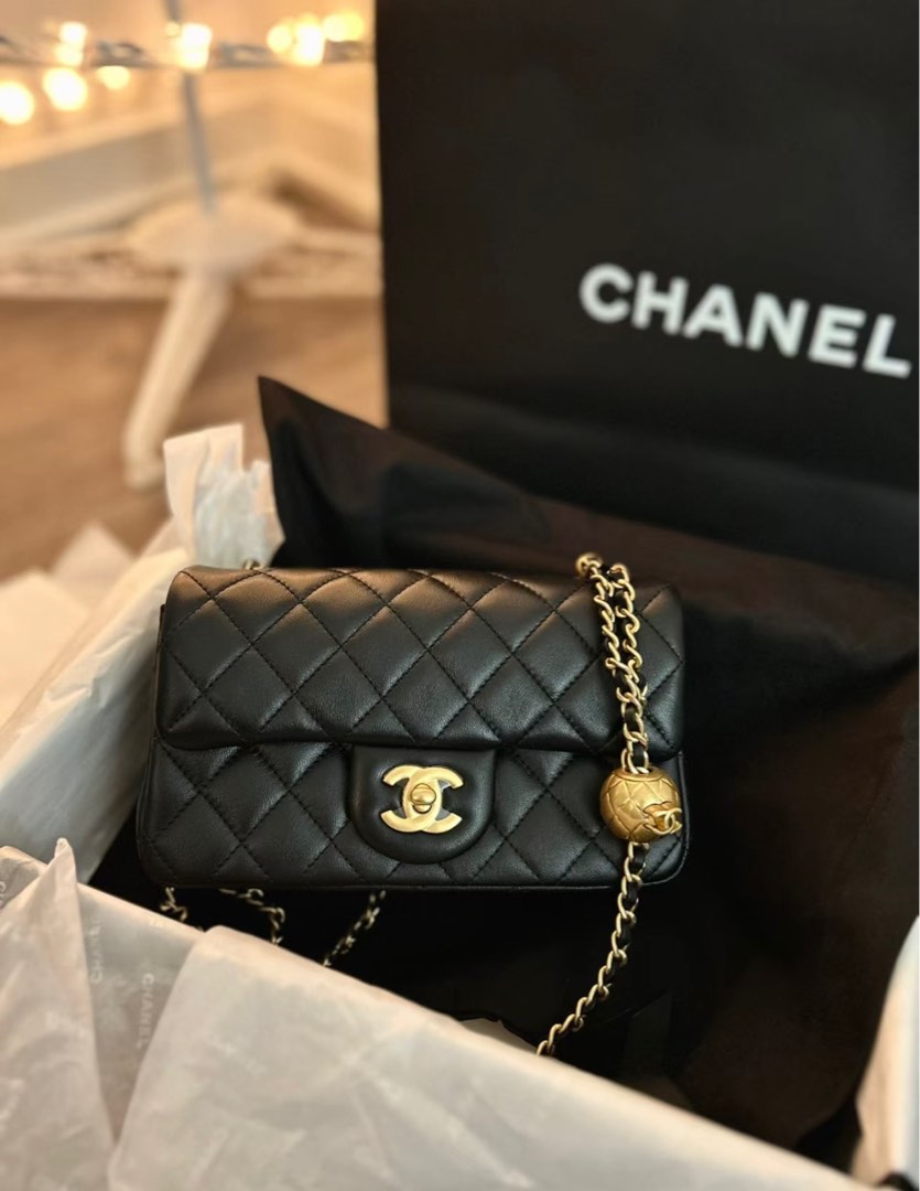 Chanel 23K Pearl Crush Rectangle Mini Flap, Luxury, Bags & Wallets on ...