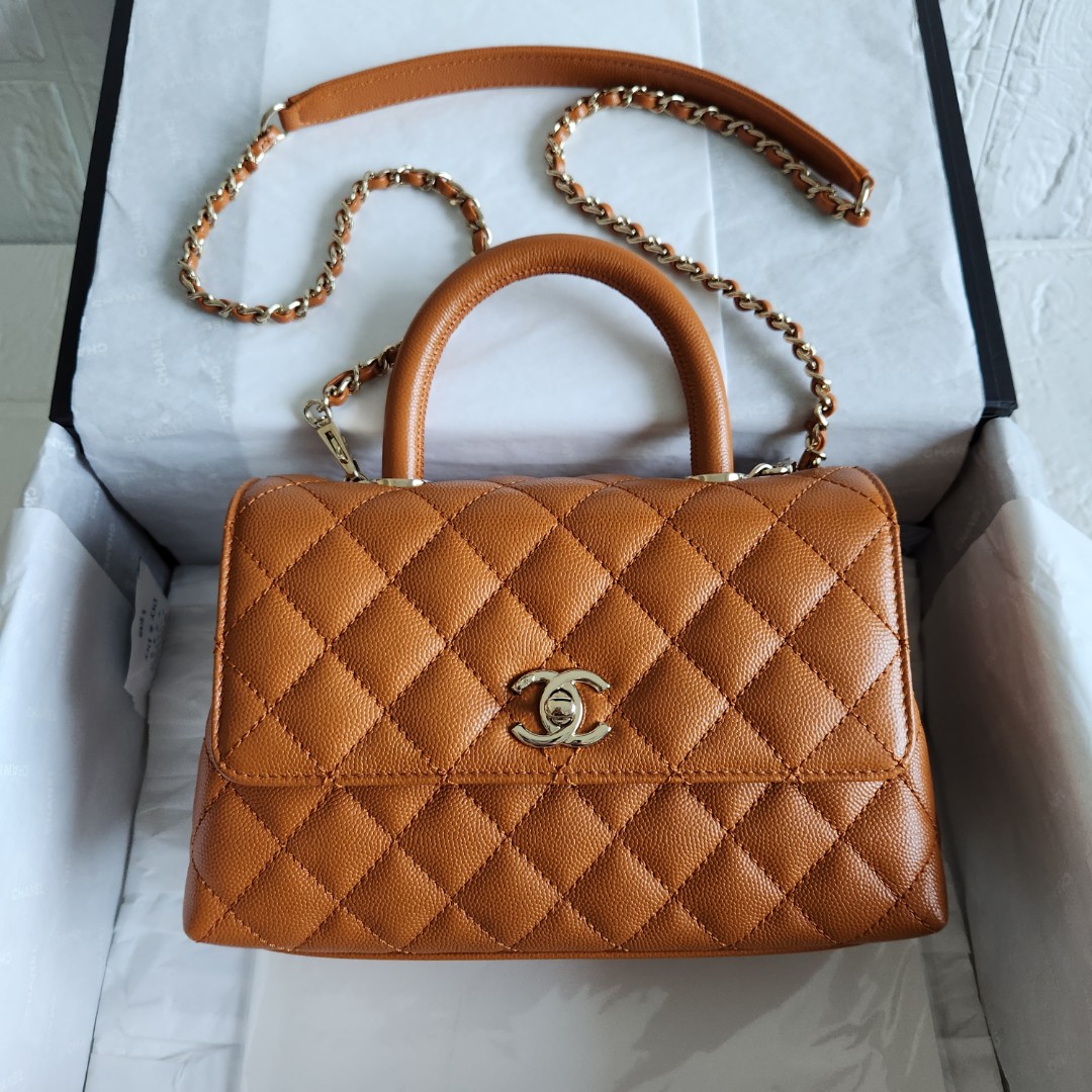 chanel tote brown leather