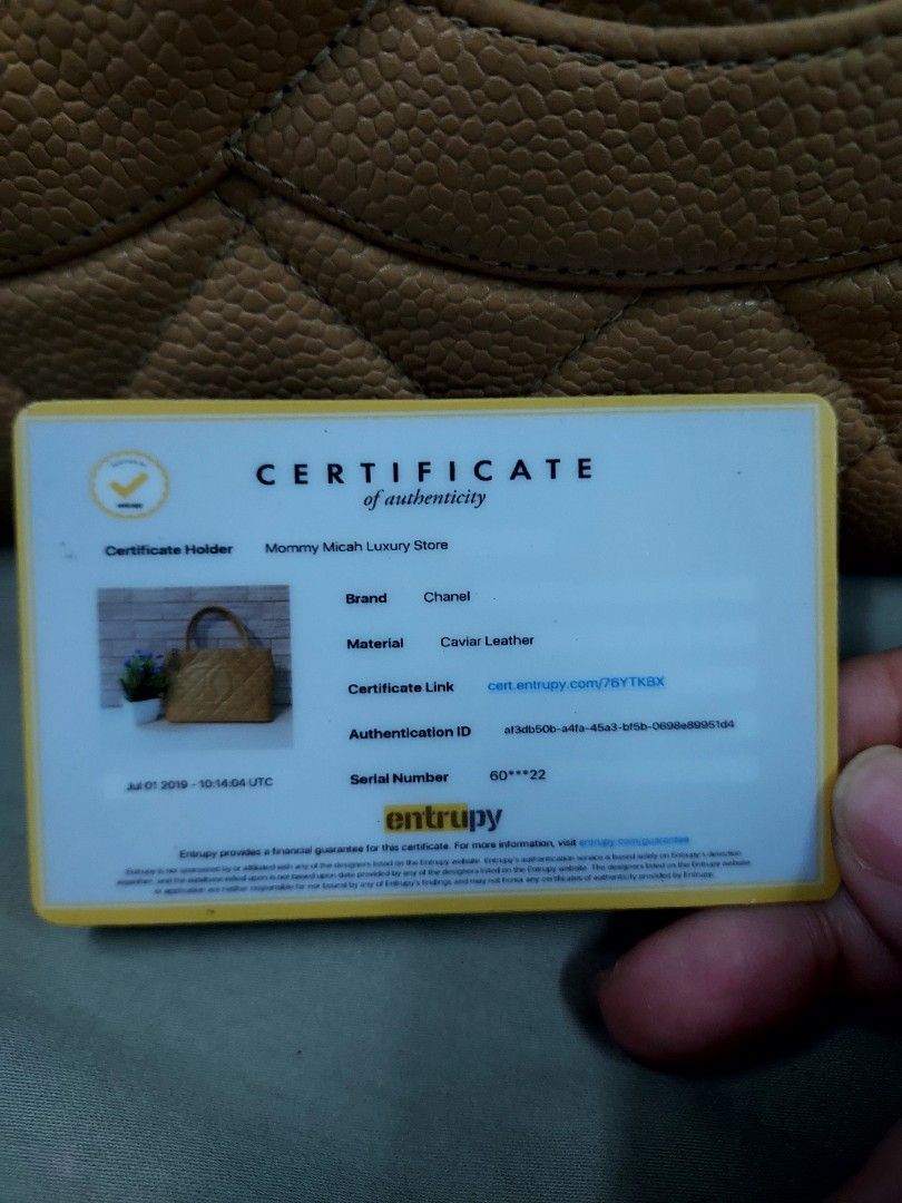 Chanel Medallion (Category: Luxury Bags & Wallets) located in Paranaque City. Submitted by andim8 (Listing ID 1259329930, Image 3). Description: Chanel medallion guaranteed authentic in dark beige silver medallion entrupy cert card included slightly nego.