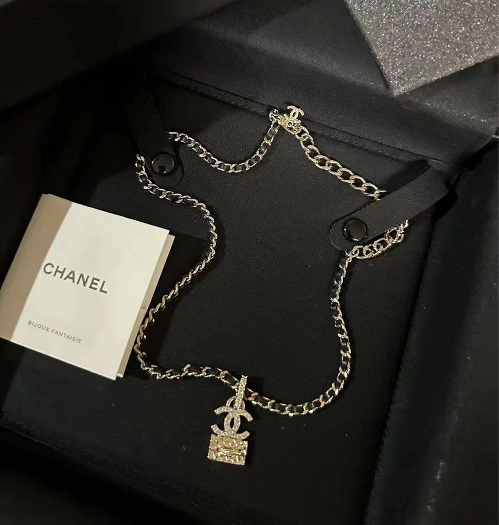 Bag Swarovski Chanel Necklace Chanel Necklace, Women's Fashion