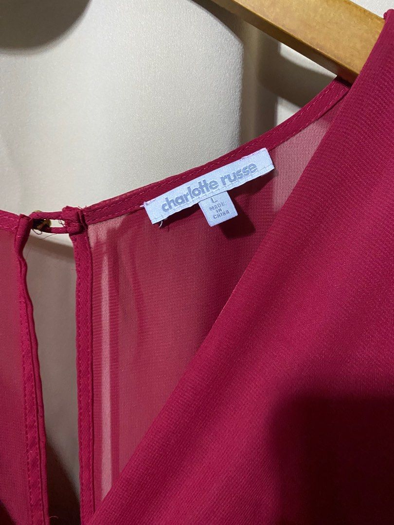 Charlotte Russe Romper Maroon Women s Fashion Dresses Sets
