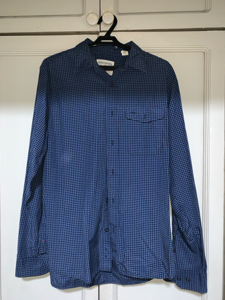 Button Up Polo Shirt In Tie Dye Blue main image 1