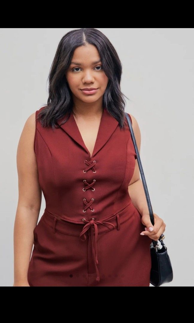 SALE Cider Lace up V neck Vest Plus Size 1XL US 16 18 Women s
