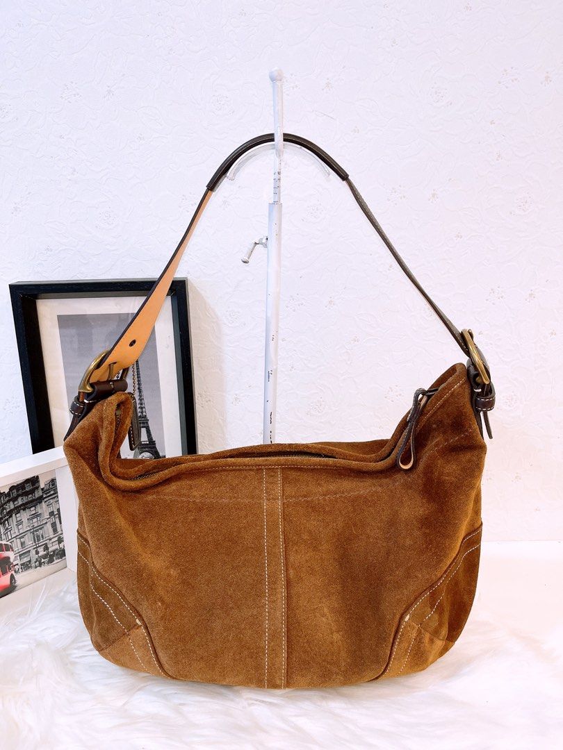 Coach suede shop shoulder bag