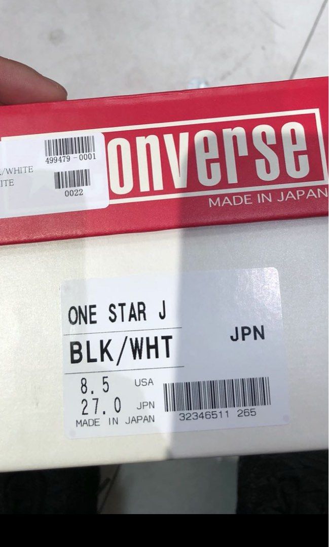 CONVERSE black leather one star made in Japan, 男裝, 鞋, 便服鞋