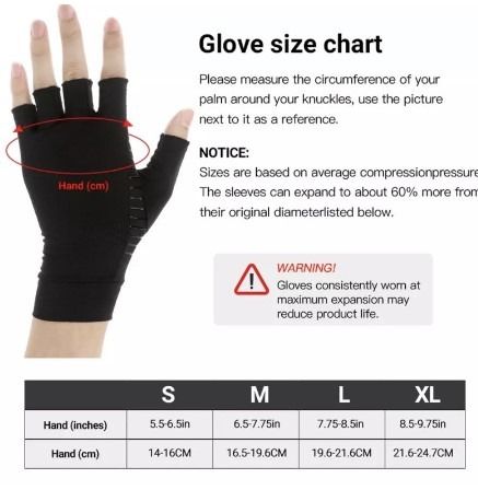 Copper Infused Compression Gloves for Arthritis Relief, Carpal Tunnel  Support, Joint Pain Reduction, Sports Recovery, Health & Nutrition, Braces,  Support & Protection on Carousell
