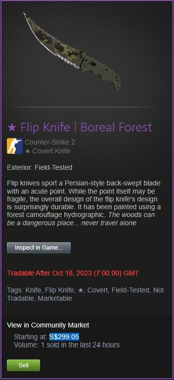 CSGO CS2 Flip Knife | Boreal Forest FT [BUFF PRICE], Hobbies & Toys ...