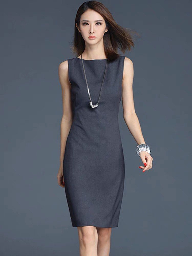 Dark grey 2025 work dress