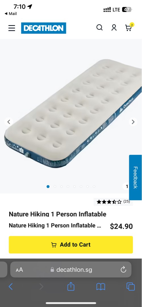 Decathlon single airbed top