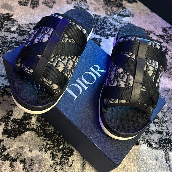 Mens dior slides on sale