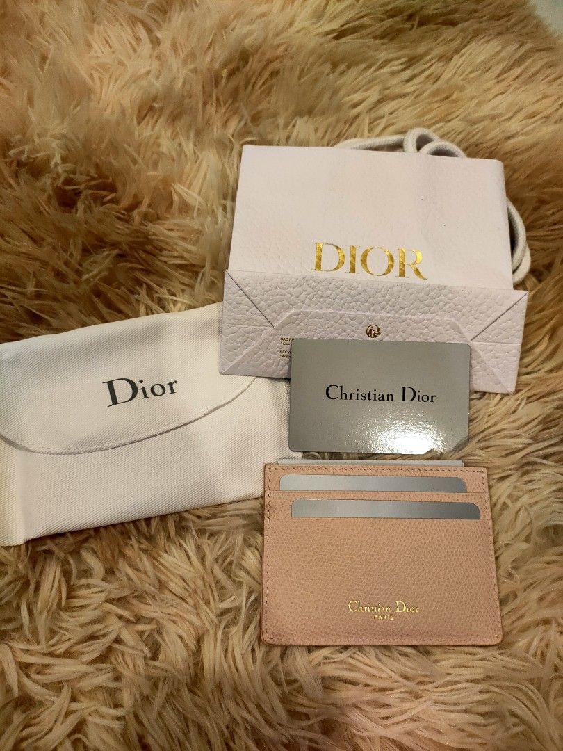 DIOR Powder Pink Leather Diorama Card Holder Luxury Bags Wallets on Carousell