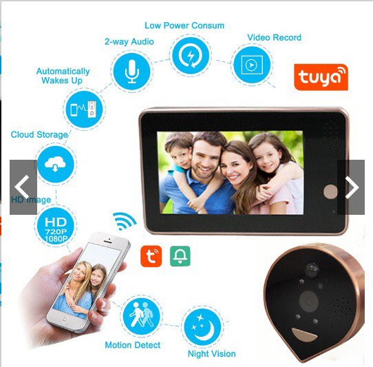 Door peephole camera motion activated wifi discount