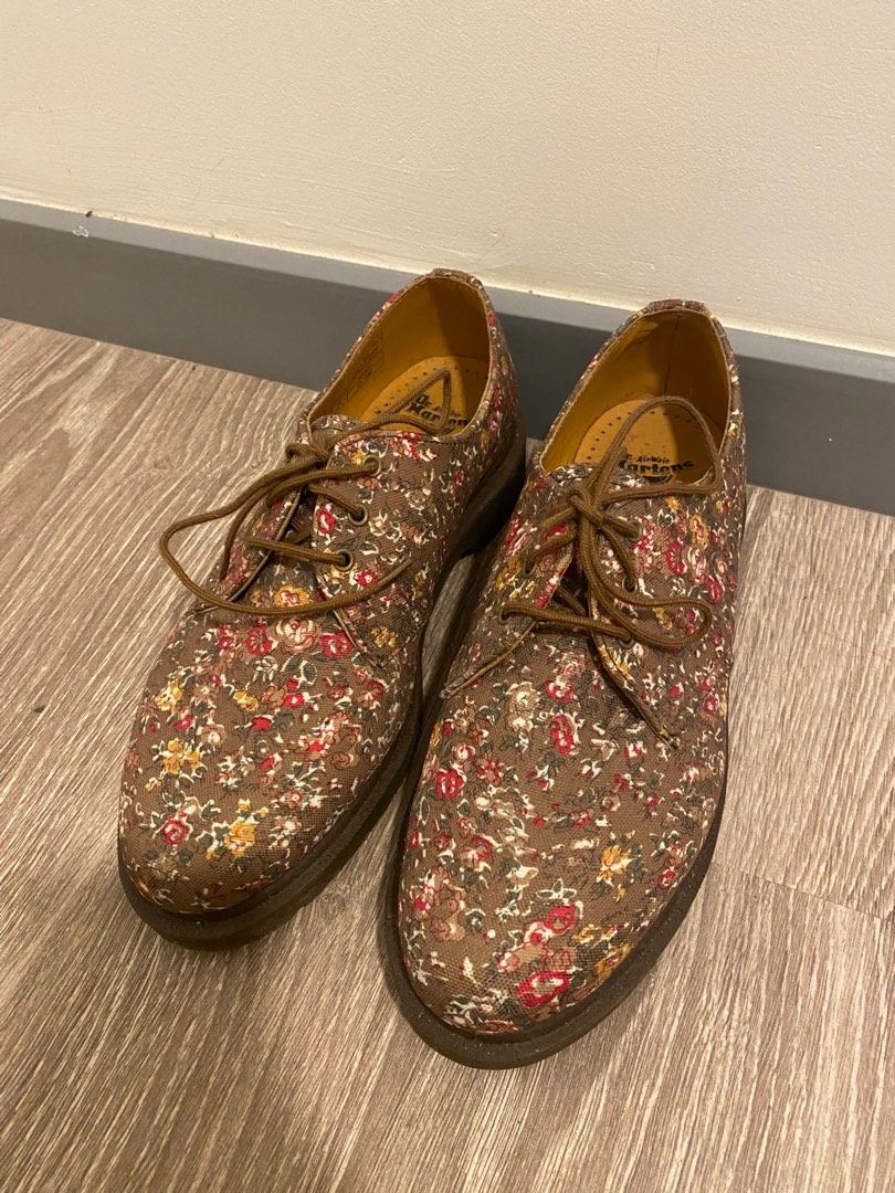 Brown floral doc martens hotsell