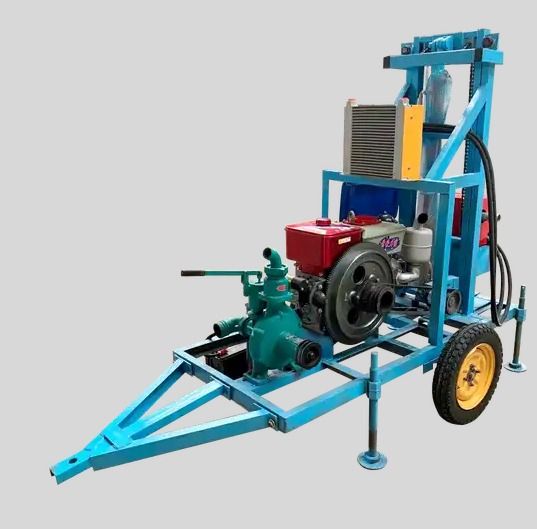 EB150 DRILLING RIG MACHINE (Category: Construction Tools & Equipment) located in Caloocan City. Submitted by 09263834248 (Listing ID 1259289982, Image 2). Description: Overall dimension 1900*1100*2600 drill weight 600KG Applicable voltage 380V Diesel generators Pump power 2.2KW Drill pipe length 1.5M Borehole diameter Within 400mm Drilling rig power 4000W Drill pipe diameter 50MM Drilling depth 150M 120M DRILL PIPE : 154,164.
