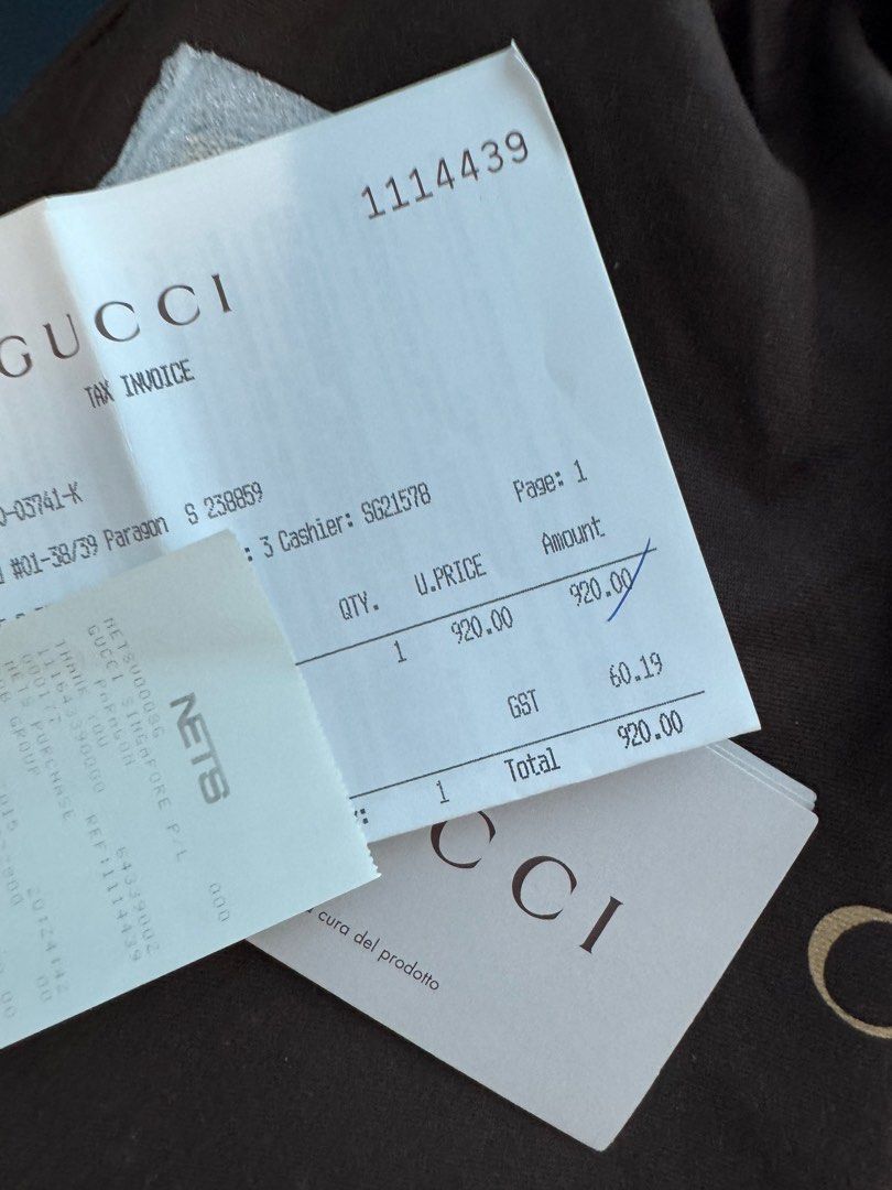 Gucci messenger bag clearance receipt