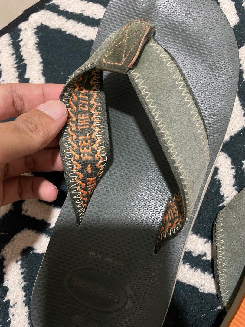 Havaianas mens leather new arrivals flip flops