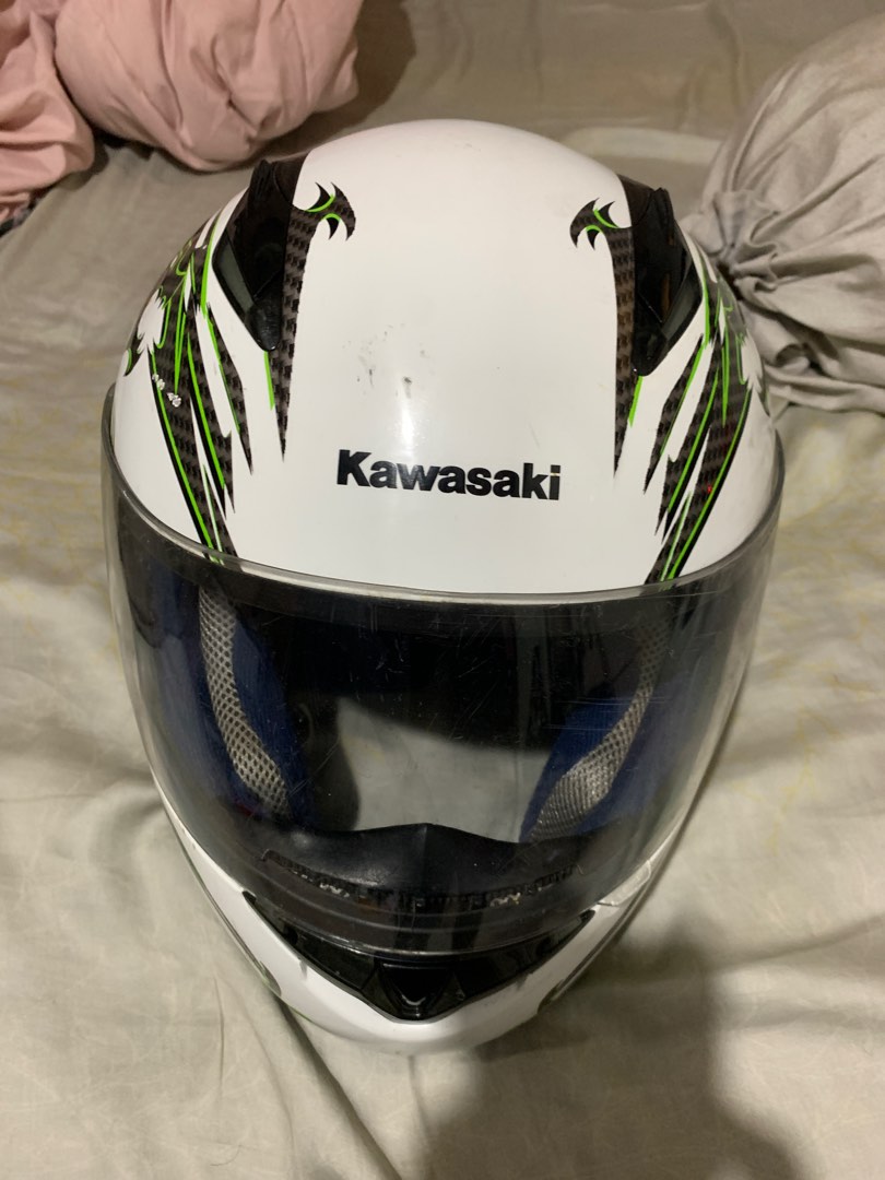 Helm Kawasaki ninja rr150 putih, Motor di Carousell