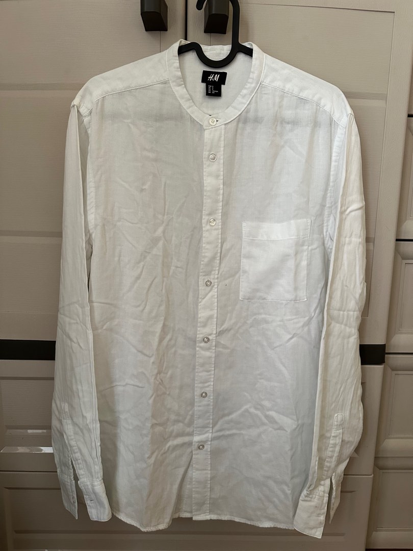 Collarless dress online shirt h&m