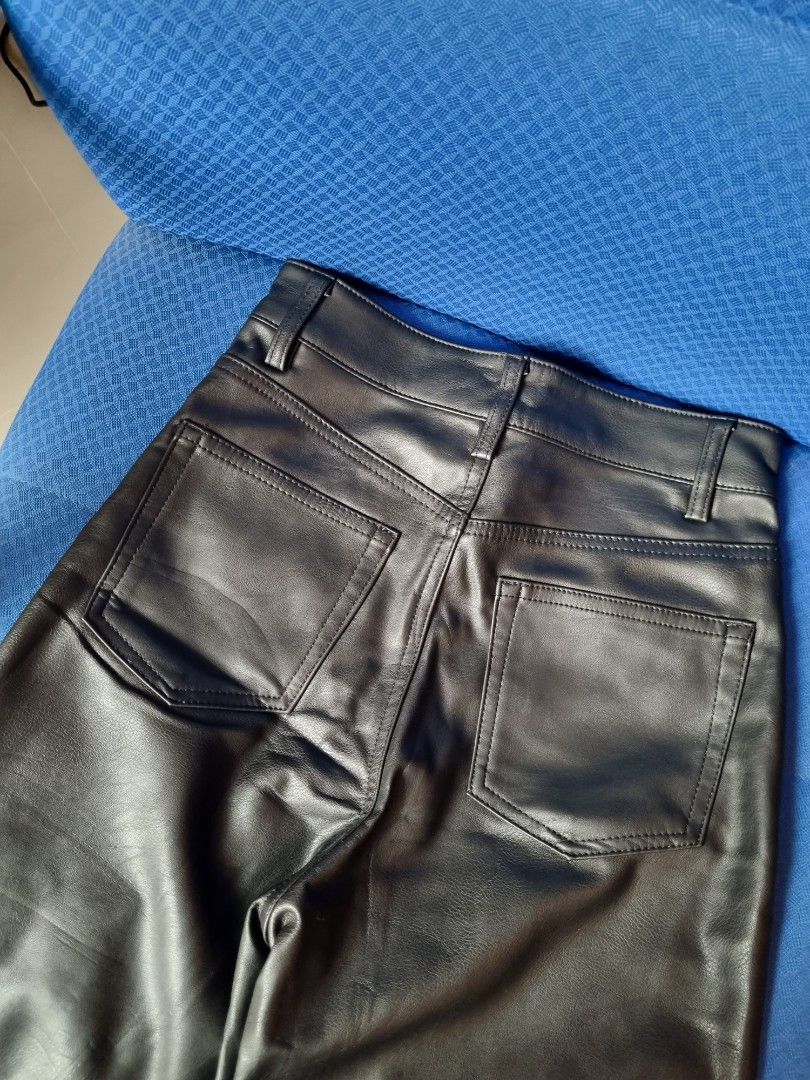 Mens leather discount pants h&m