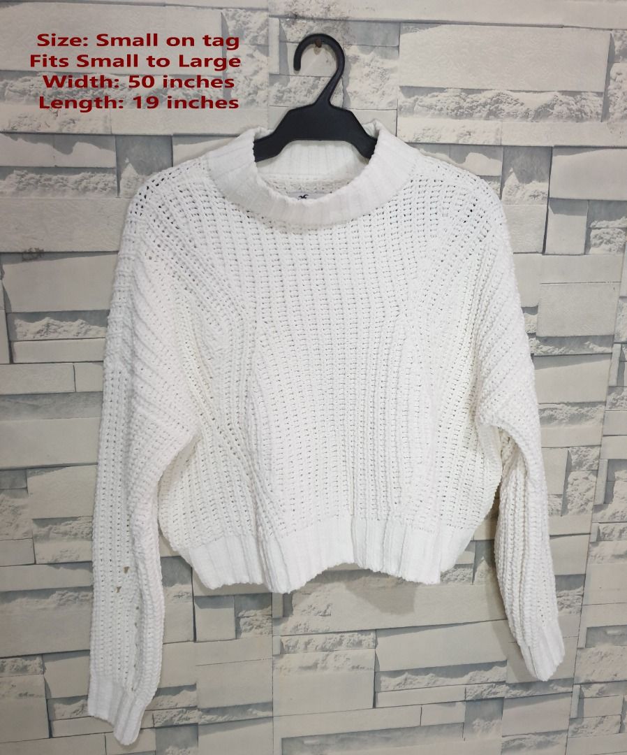 Hollister Sweater Womens White Cable Knit Cardigan, Women's