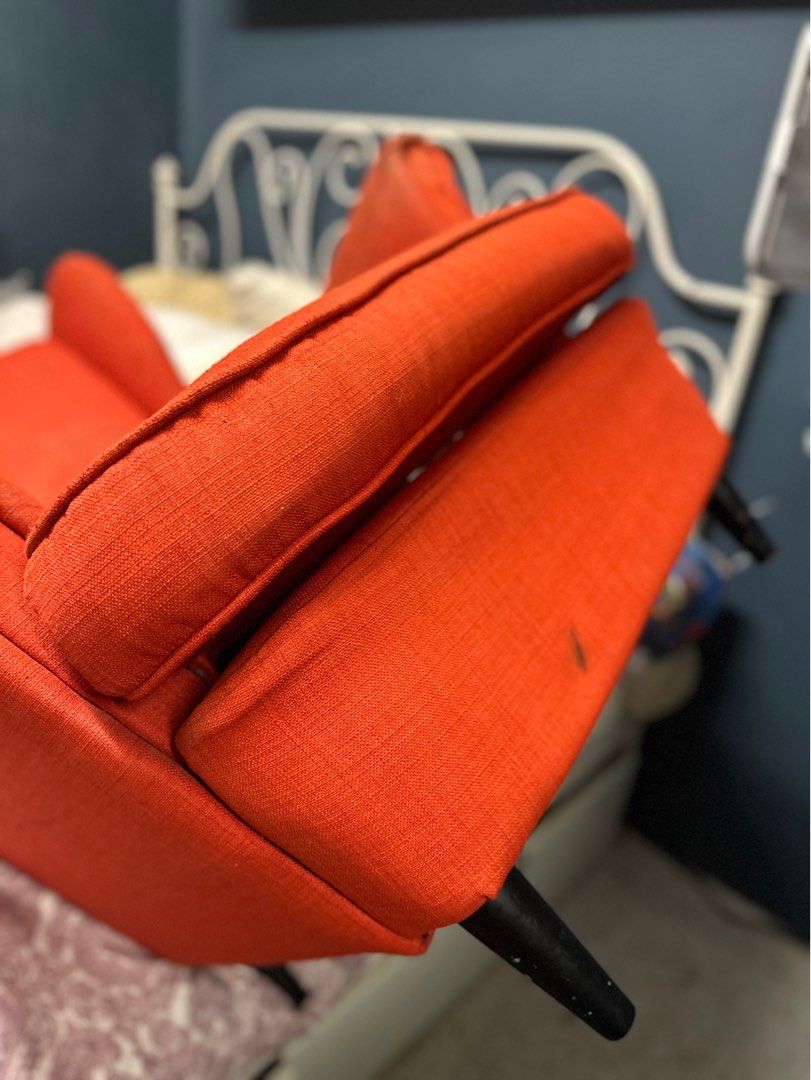 ikea wing chair with stool, Furniture & Home Living, Furniture, Sofas