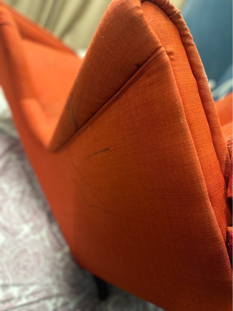 ikea wing chair with stool, Furniture & Home Living, Furniture, Sofas