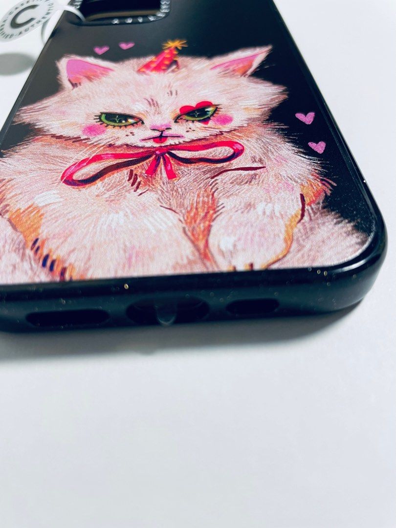 iPhone 12 / 12 pro Casetify glitter black clown kitty case