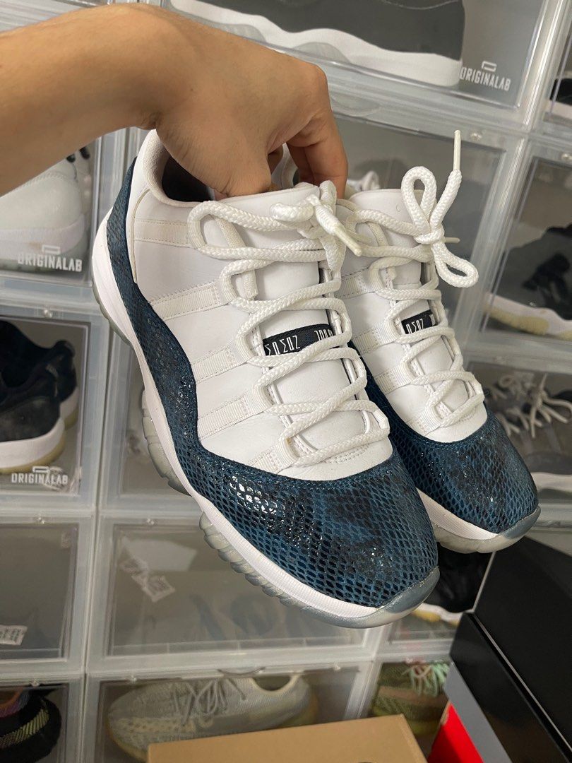 JORDAN 11 LOW BLUE SNAKE SKIN Men s Fashion Footwear Sneakers on Carousell