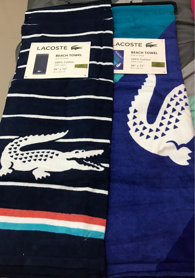 Lacoste Beach Towel (Category: Towels, Napkins & Holders) located in Quezon City. Submitted by branded_jo (Listing ID 1259394388, Image 2). Description: Authentic Lacoste Beach Towel 100% cotton 36” x 72” 91 x 183 cm Bought in US.