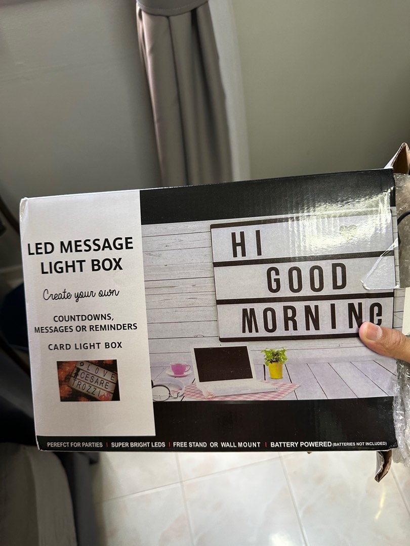 LED Message Lightbox & Coloured Letters Refills (A4 Size), Hobbies