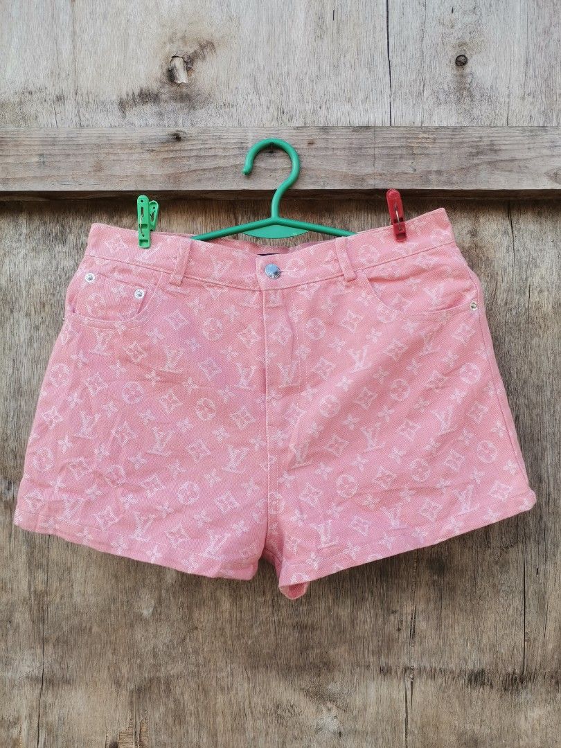 LV pink denim shorts