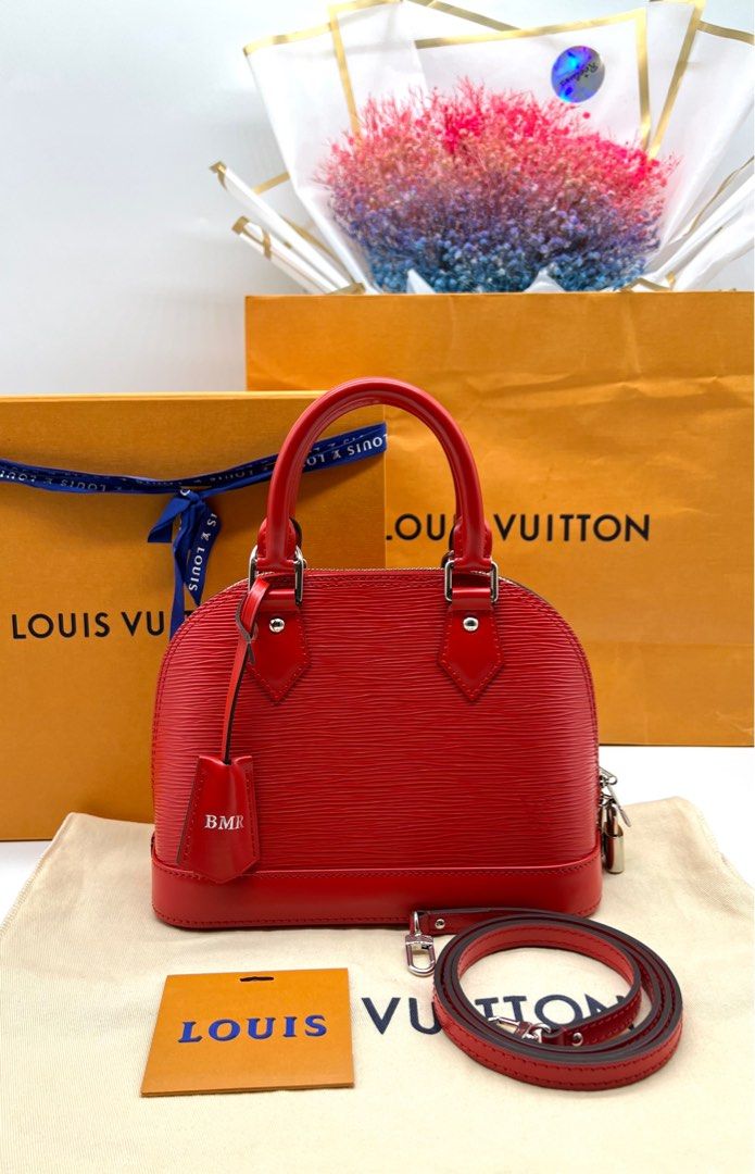 Louis Vuitton Alma Pm Epi Leather Shw (Red), Luxury, Bags & Wallets on  Carousell