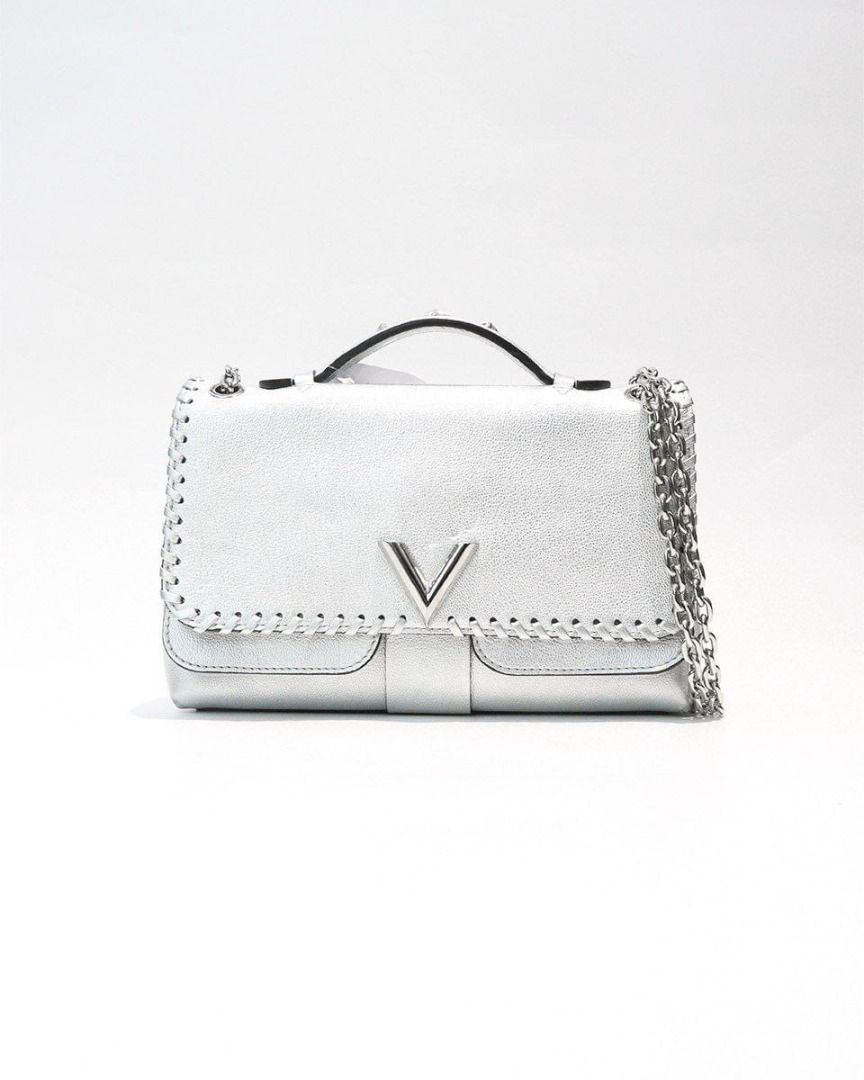 Louis Vuitton Very Chain Bag Whipstitch Leather Silver