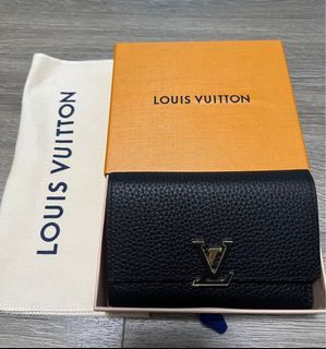 Louis Vuitton Tasche Capucine MM Canvas Leder schwarz weiß Muster Hardware  silbe